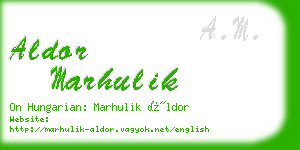 aldor marhulik business card